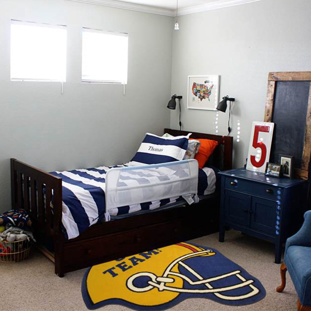 L.A Rugs 3' 3" x 4' 10" Go Team Helmet Cut Area Rug