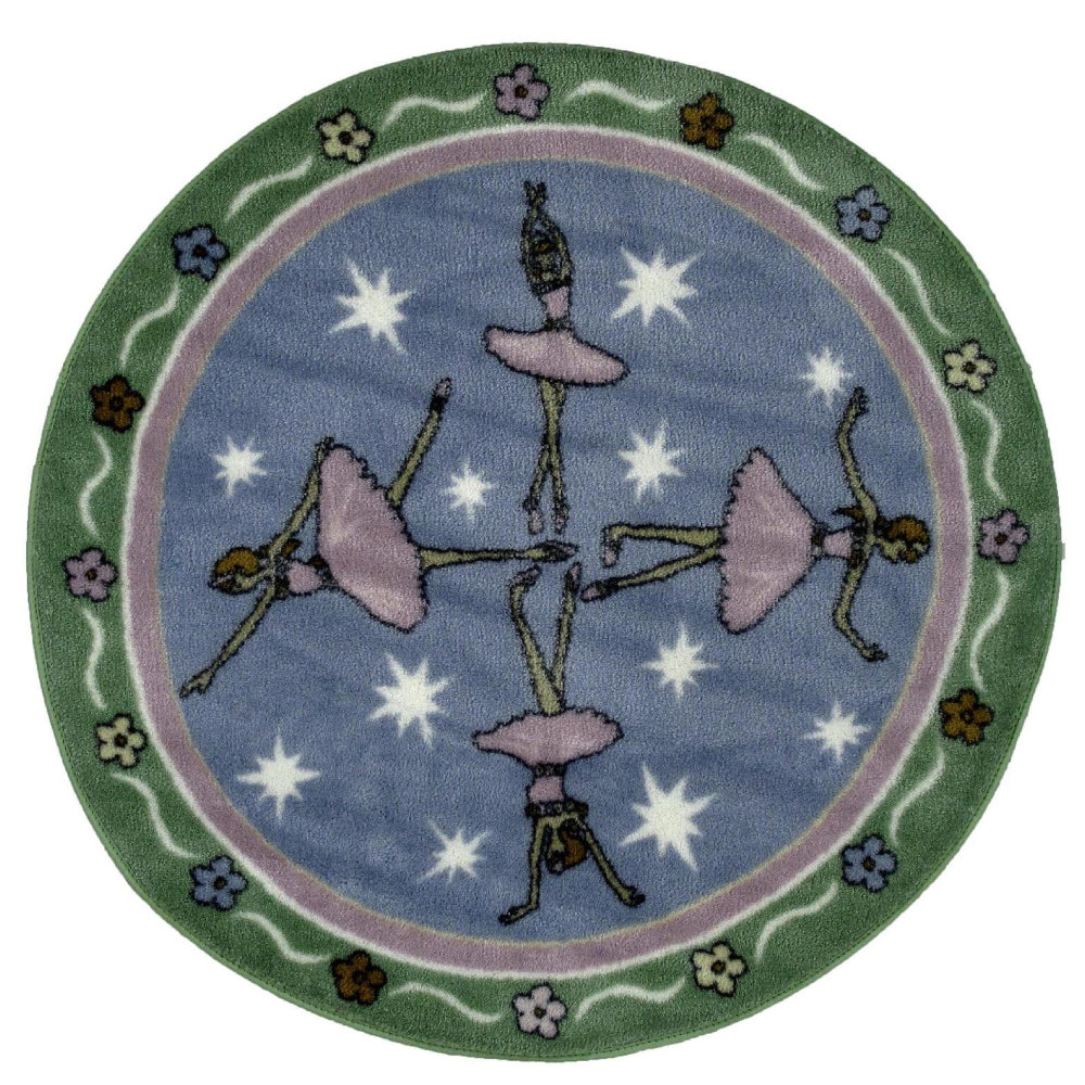 L.A Rugs 3' 3" x 3' 3" Ballerinas Round Area Rug