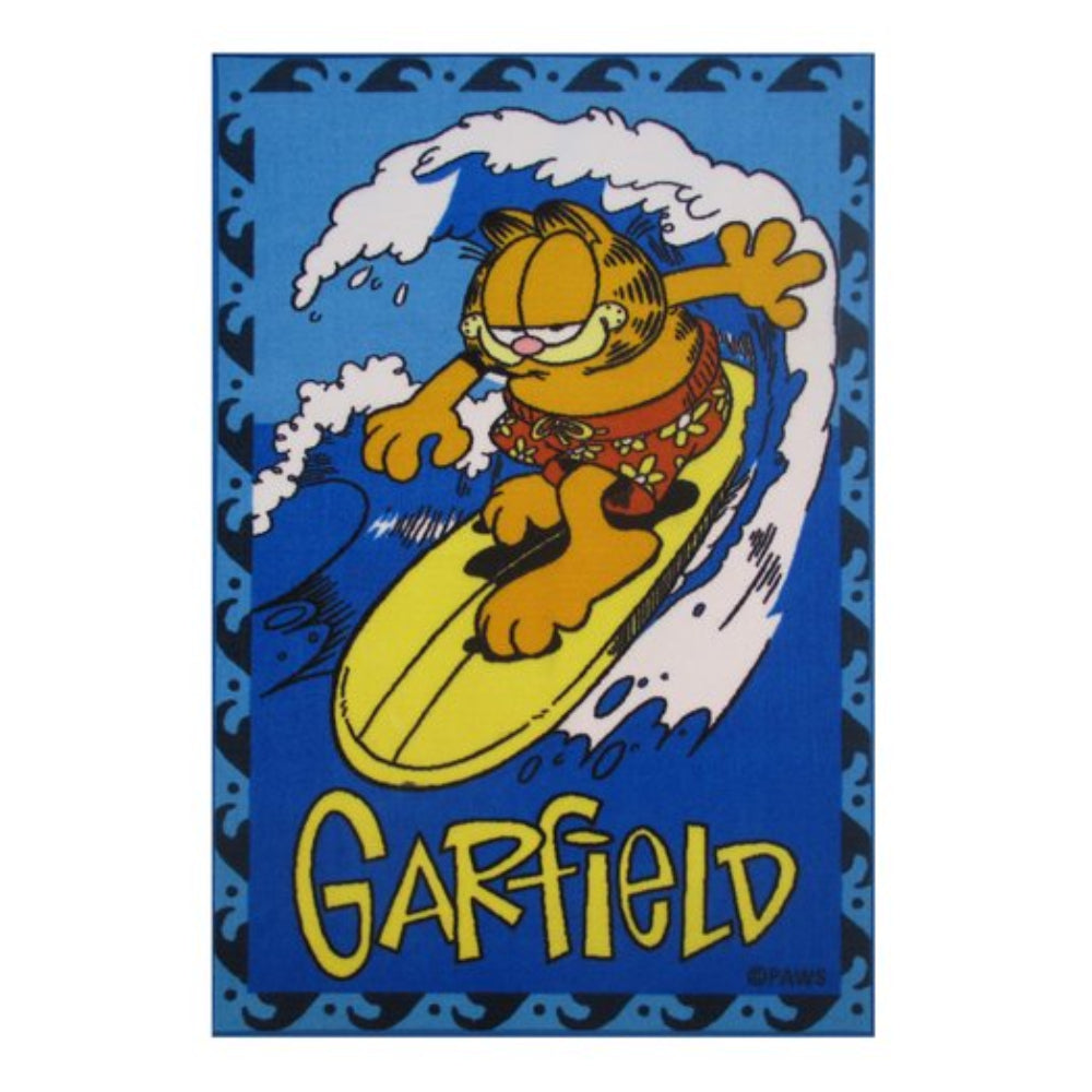 L.A Rugs 3' 3" x 4' 10" Garfield Surfing Rectangular Area Rug - Blue