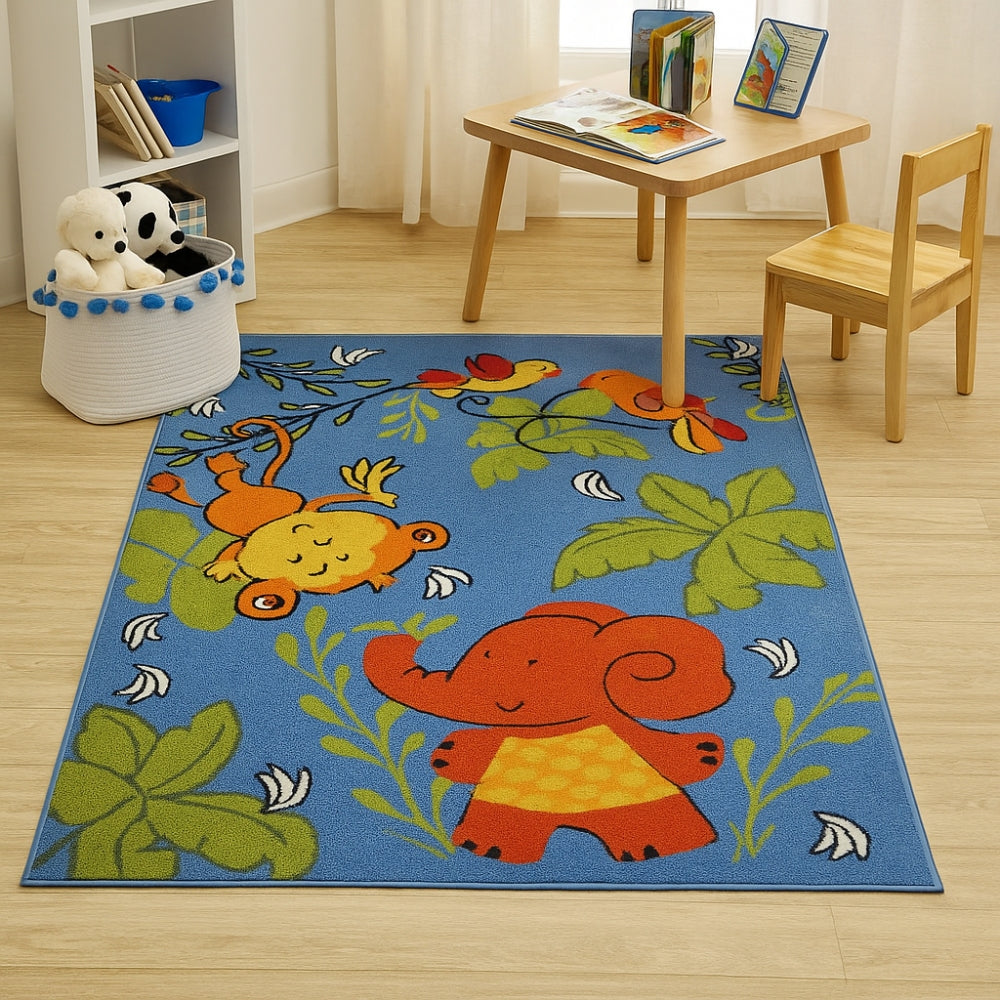 L.A Rugs 3'3" x 4'10" Night Flash NF-19 Rectangular Area Rug - Blue