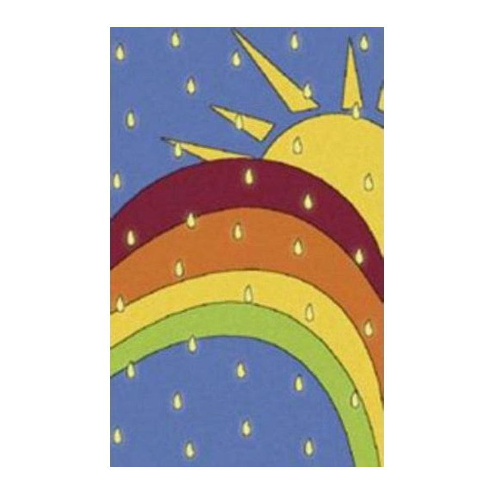 L.A Rugs 3' 3" x 4' 10" Sun & Rainbow Glow in the Dark Rug, Night Flash Rectangular Area Rug