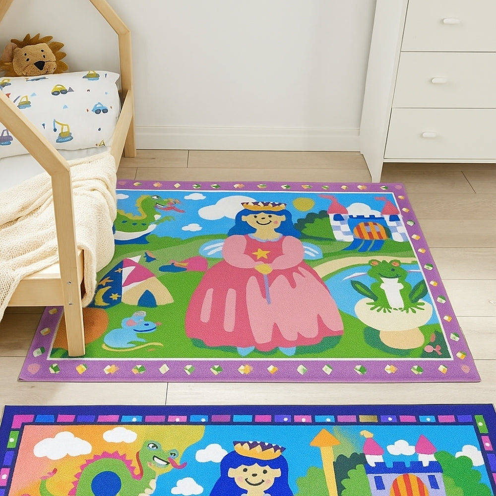 L.A Rugs 2" x 3" Olive Kids Happily Ever After Rectangular Area Rug