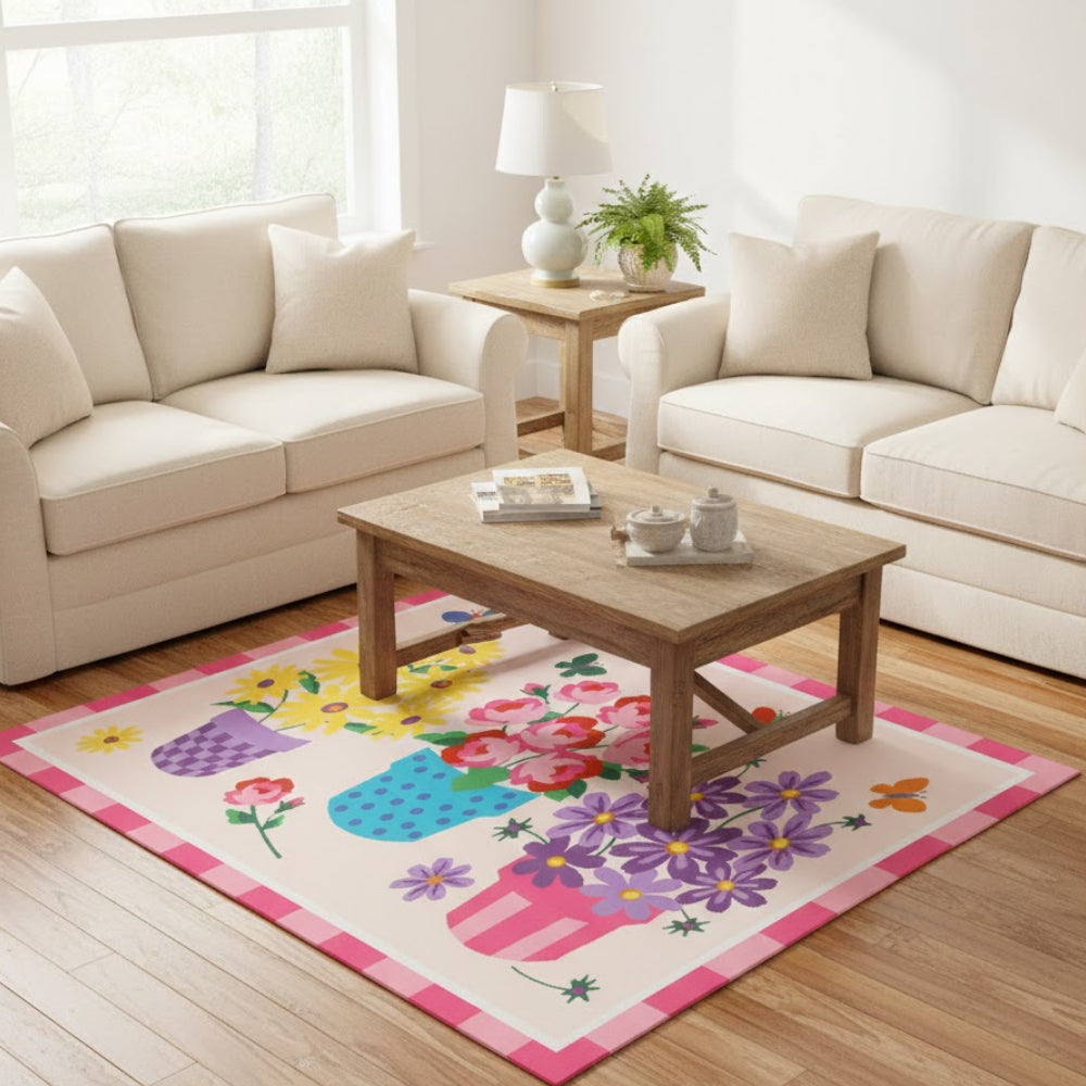 L.A Rugs 1' 7" x 2' 5" Olive Kids Rectangular Area Rug - Pink