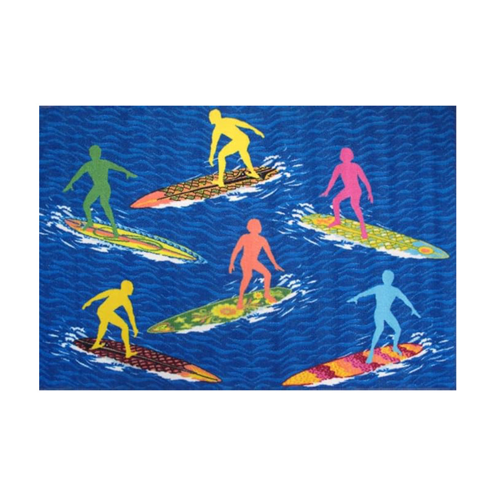 L.A Rugs 3' 3" x 4' 10" Surfer Dude Rectangular Area Rug - Blue
