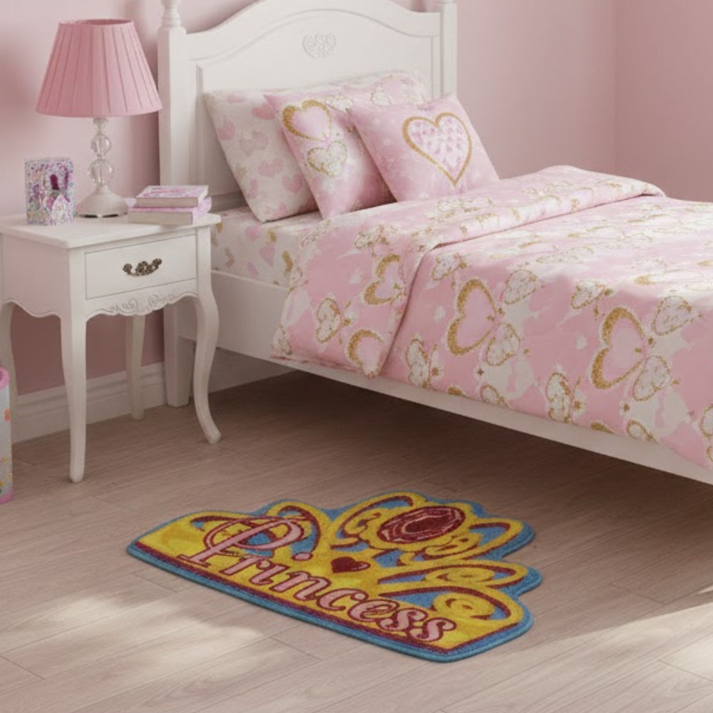 L.A Rugs Shy Princess Cut Area Rug - Yellow