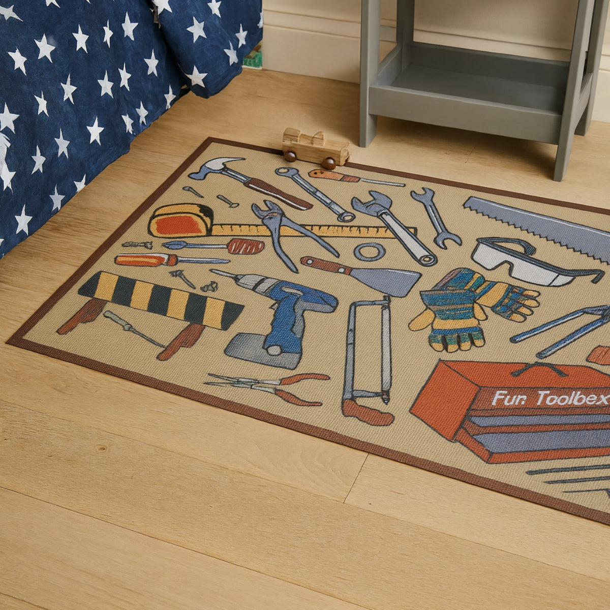 L.A Rugs 3' 3" x 4' 10" Fun Time Toolbox Rectangular Area Rug - Beige