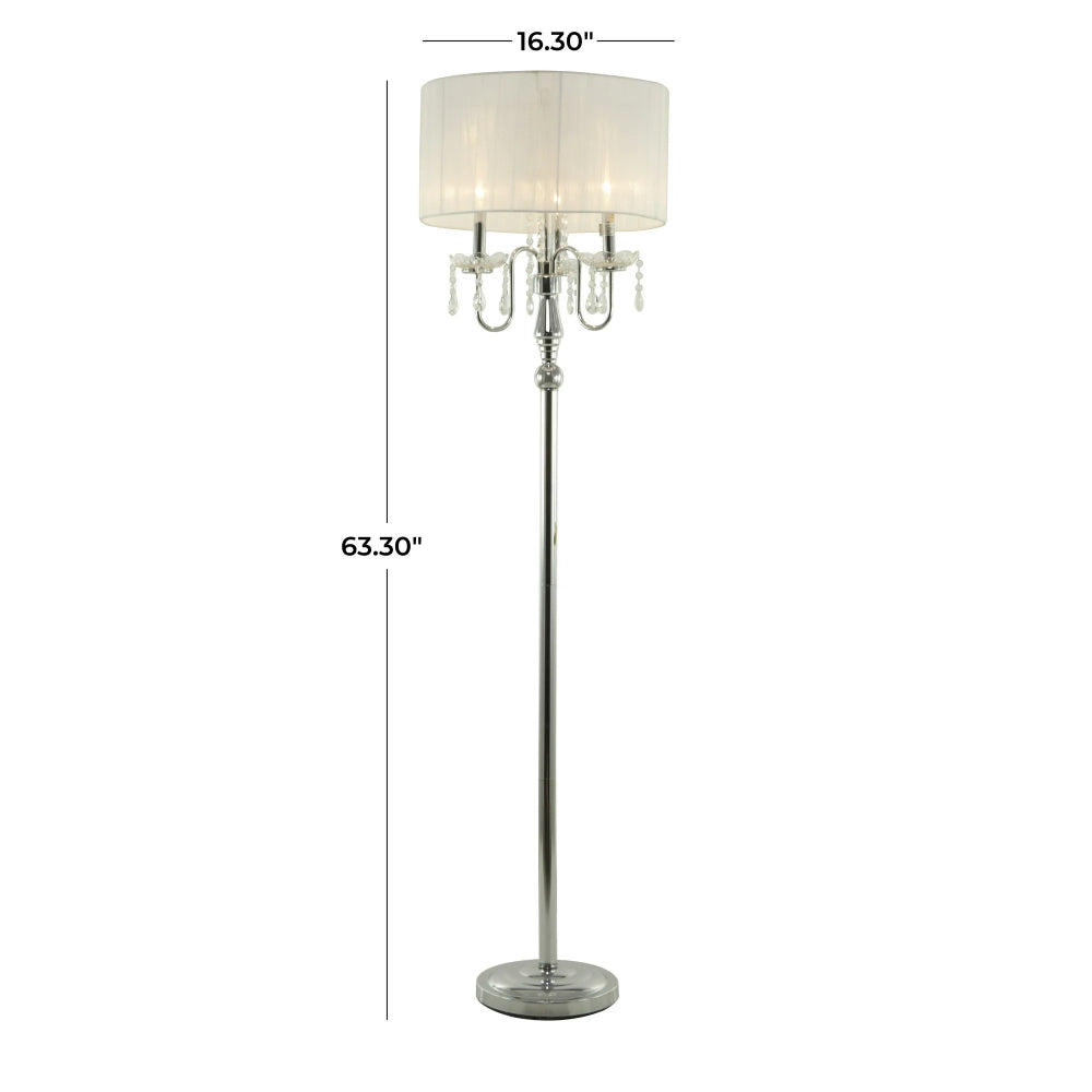 Decor Mache 63" Floor Lamp with 3 Light - Silver