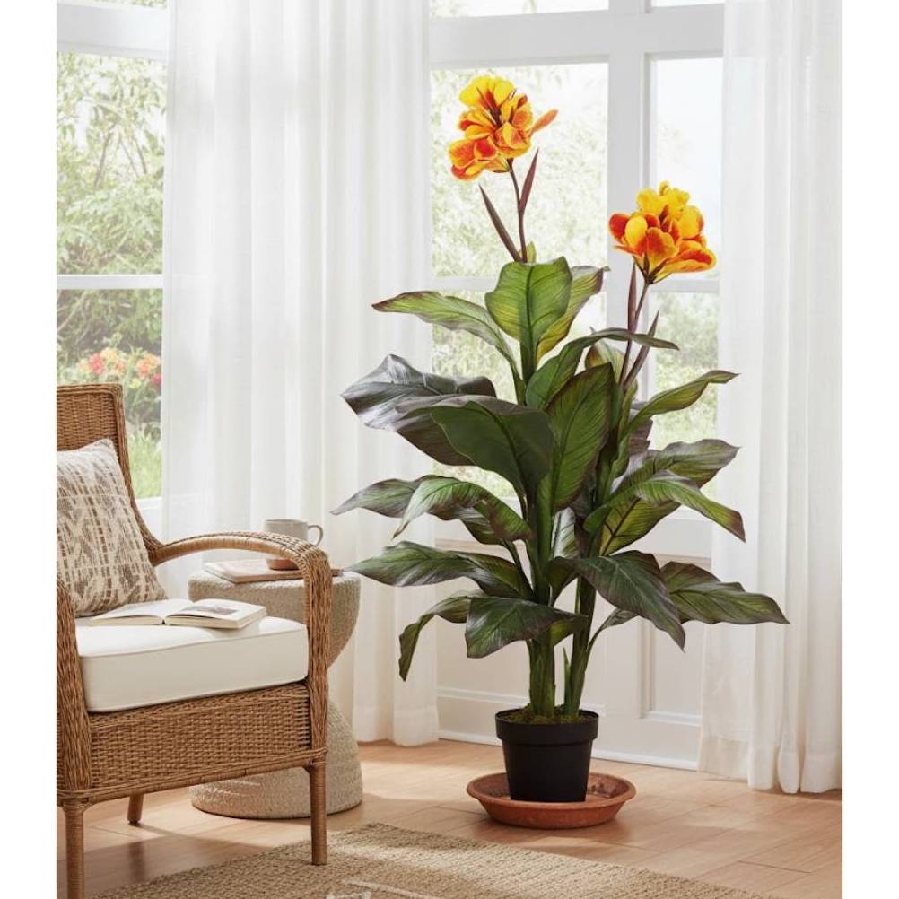 Allstate Floral 48" Canna Flower Plant with Pot - Yellow