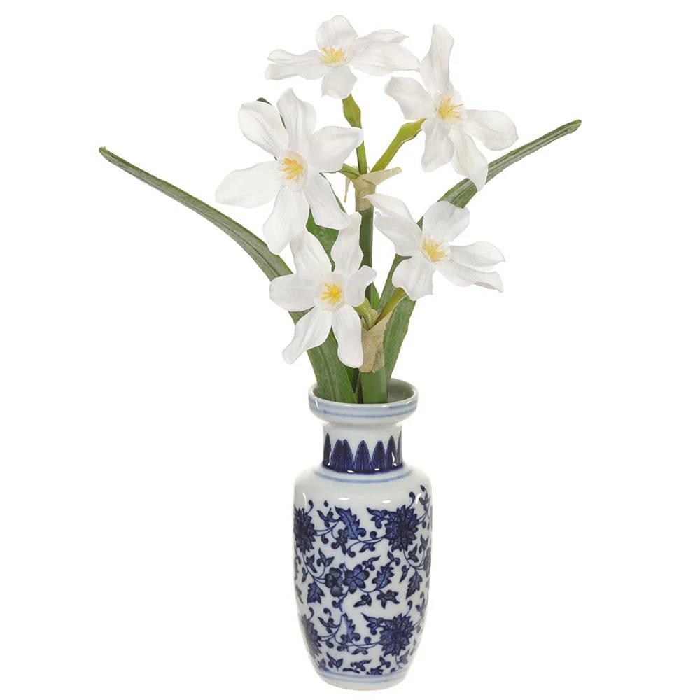 Allstate Floral 12" Daffodil Flower Arrangement with Vase - White