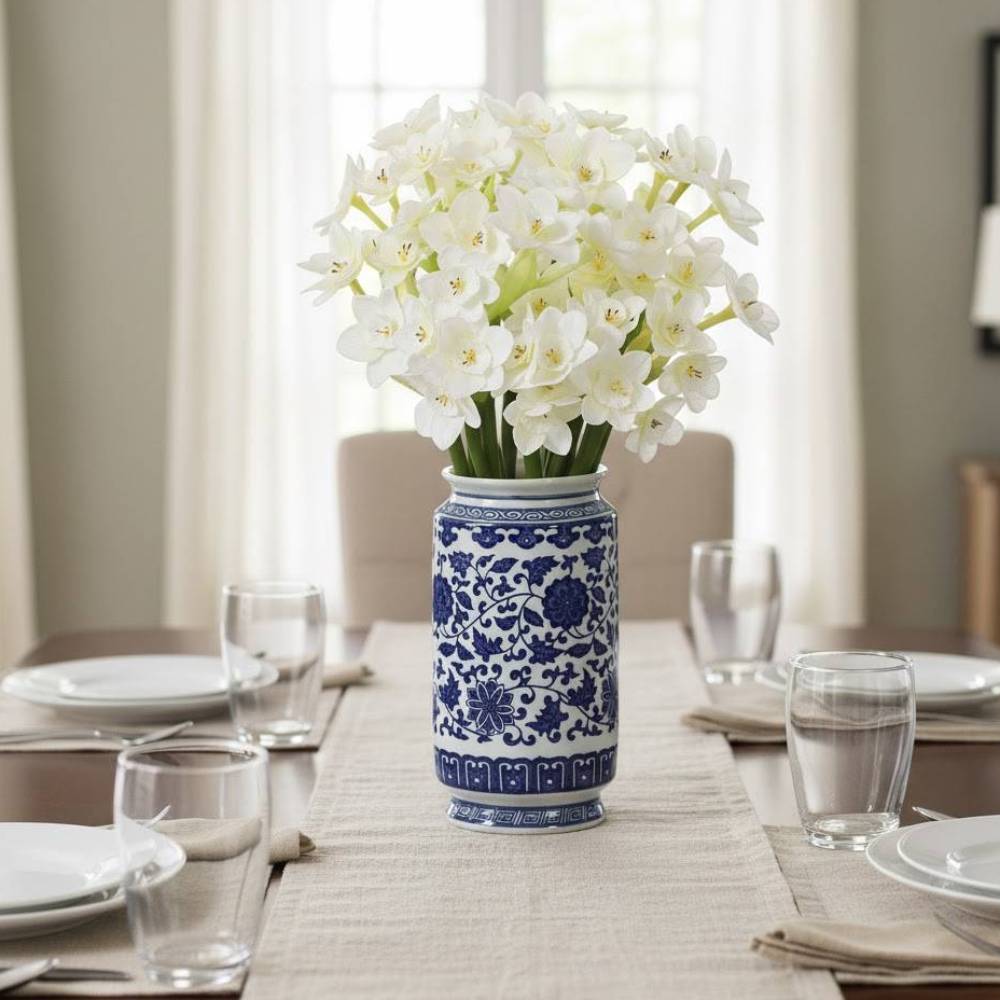 Allstate Floral 12" Daffodil Flower Arrangement with Vase - White