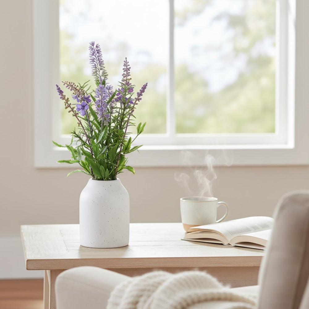 Allstate Floral 12" Lavender Flower Arrangement with Ceramic Vase - Purple