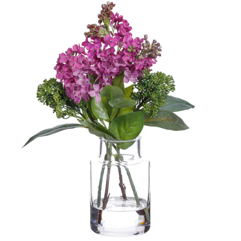 Allstate Floral 12" Lilac Flower Arrangement with Glass Vase
