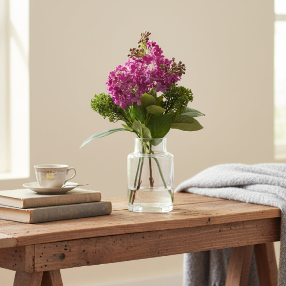 Allstate Floral 12" Lilac Flower Arrangement with Glass Vase