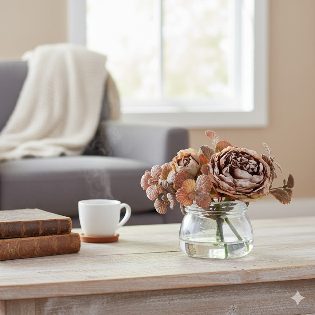 Allstate Floral 4.5" Rose Flower Arrangement with Glass Vase