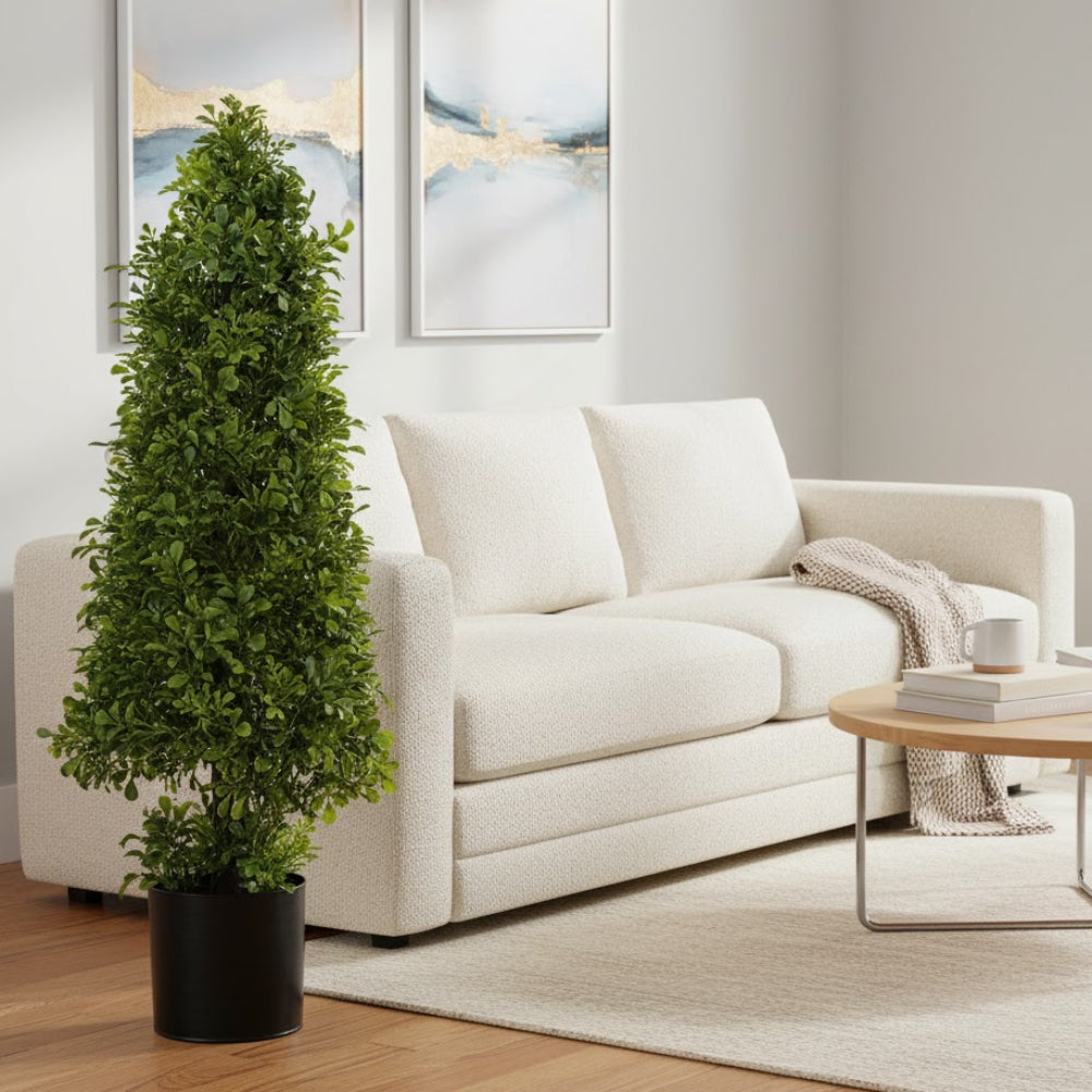 Allstate Floral 29" Boxwood Cone-Shaped Artificial Topiary Tree with Vase - Green