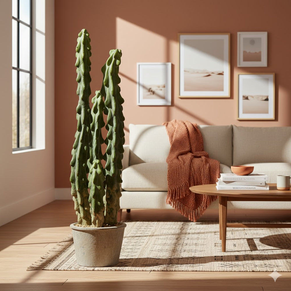 Allstate Floral 22" Artificial Cactus Plant with Papier Mache Vase - Green