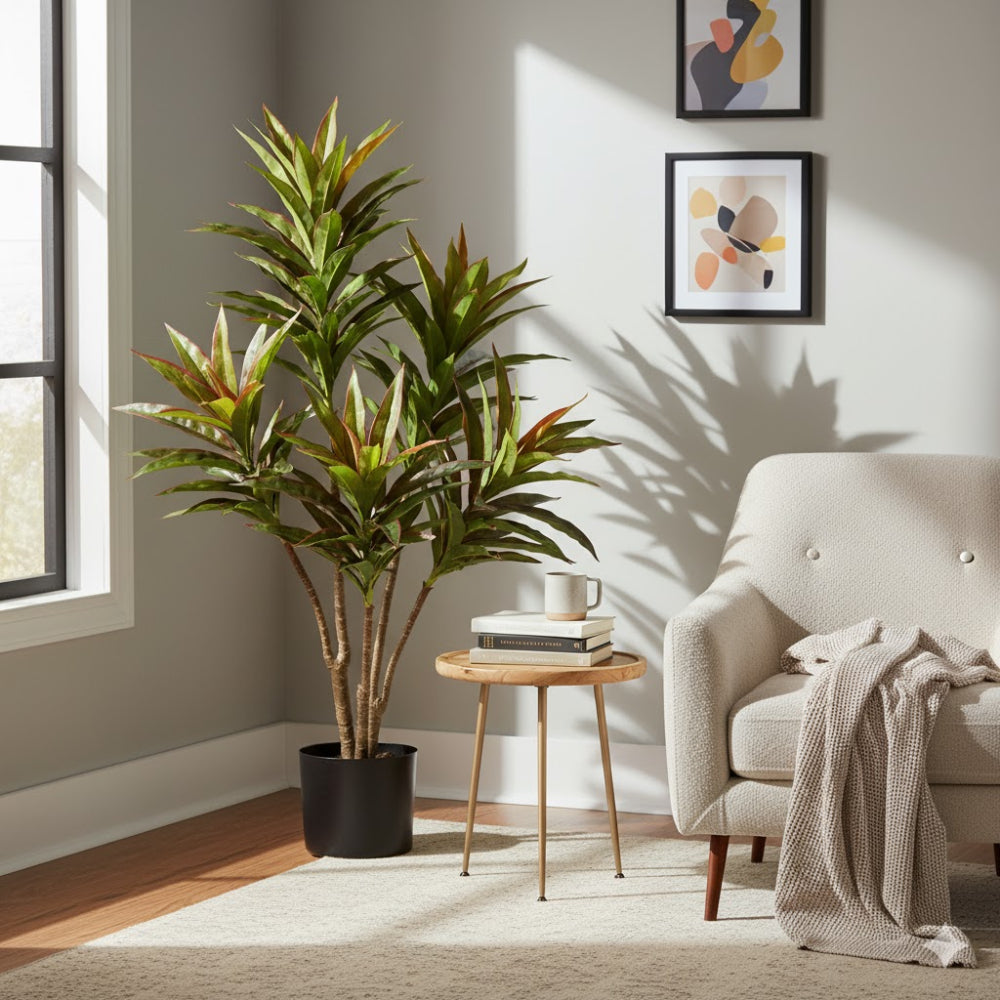 Allstate Floral 36" Real Touch Cordyline Silk Plant with Plastic Vase - Green