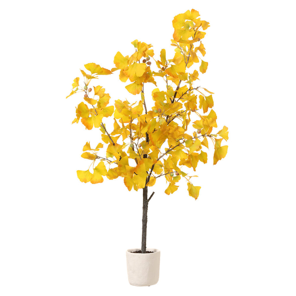 Allstate Floral 49" Ginkgo Leaf Tree with Clay Vase - Green