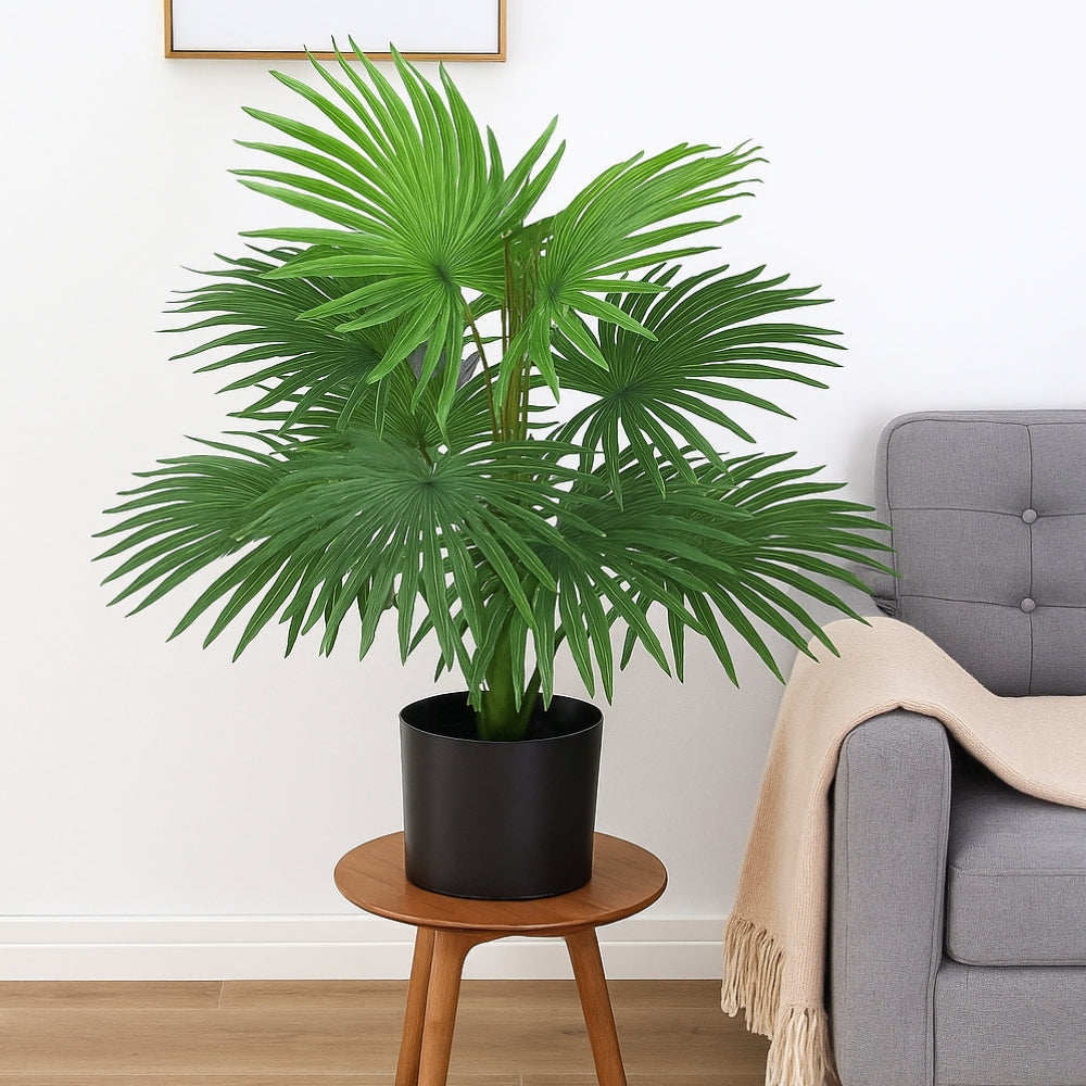 Allstate Floral 25" Real Touch Fountain Palm Plant with Plastic Pot - Green
