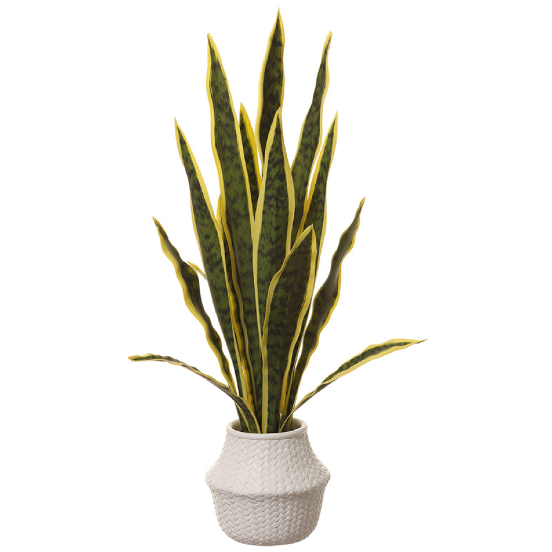 Allstate Floral 28" Sansevieria Snake Artificial Plant with Pot - Green/Yellow