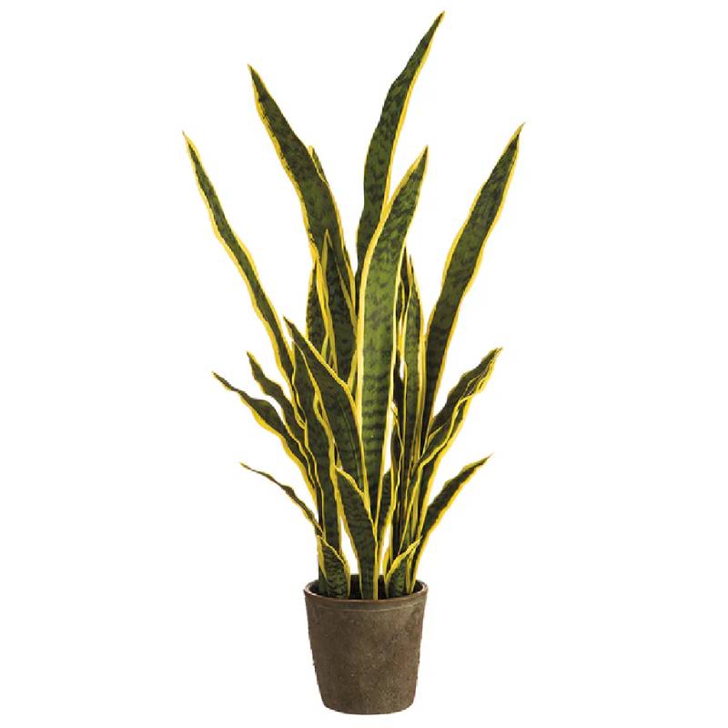 Allstate Floral 37.5" Sansevieria Snake Artificial Plant with Cement Pot - Green