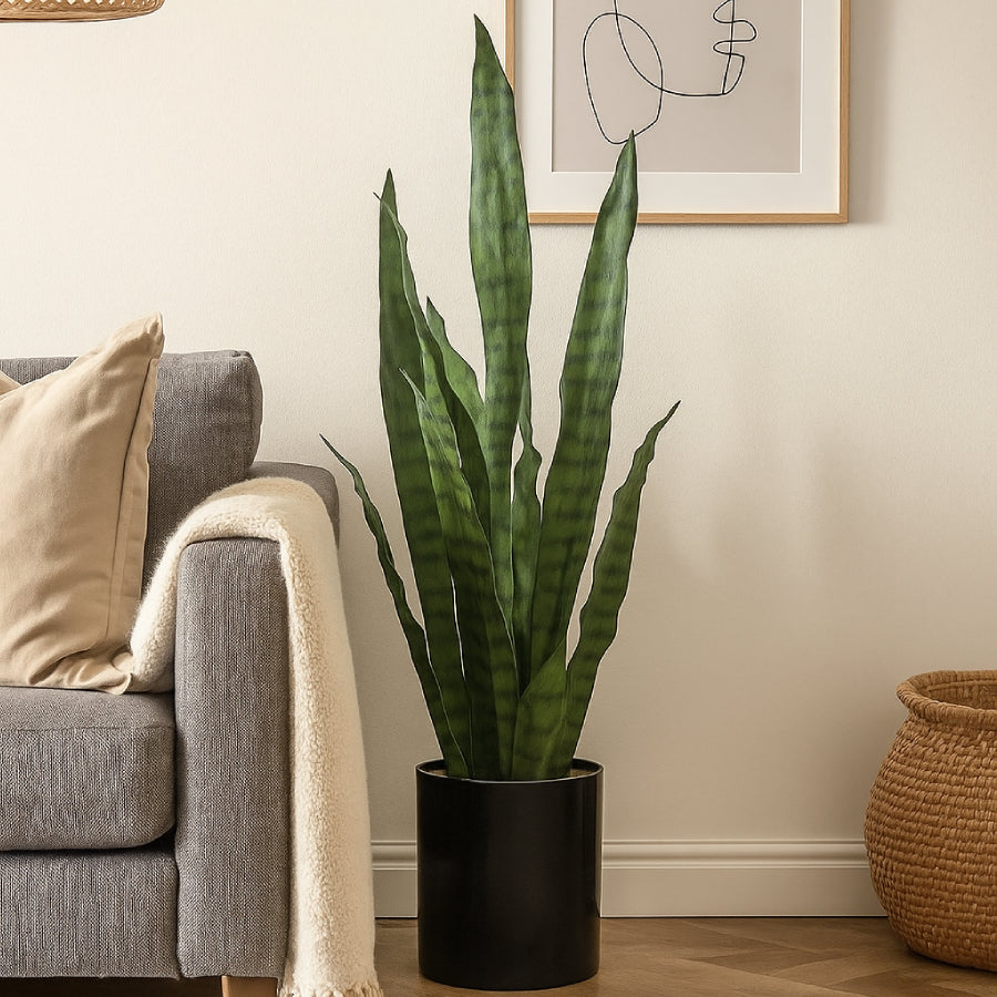 Allstate Floral 26" Sansevieria Snake Artificial Plant with Pot - Green