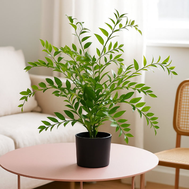 Allstate Floral 26.5" Asian Bayberry Leaf Plant with Plastic Pot - Green