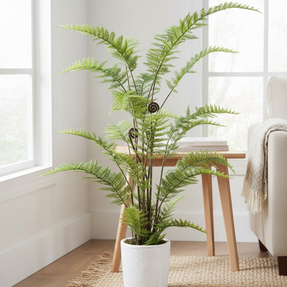 Allstate Floral 38" Fern Artificial Plant with Magnesium Oxide Vase - Green