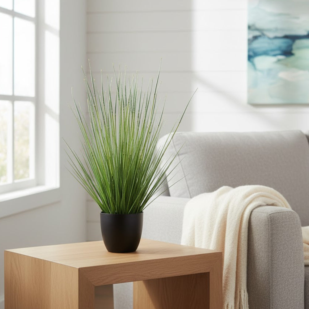 Allstate Floral 34" Grass and Horsetail Artificial Plant with Plastic Vase - Green