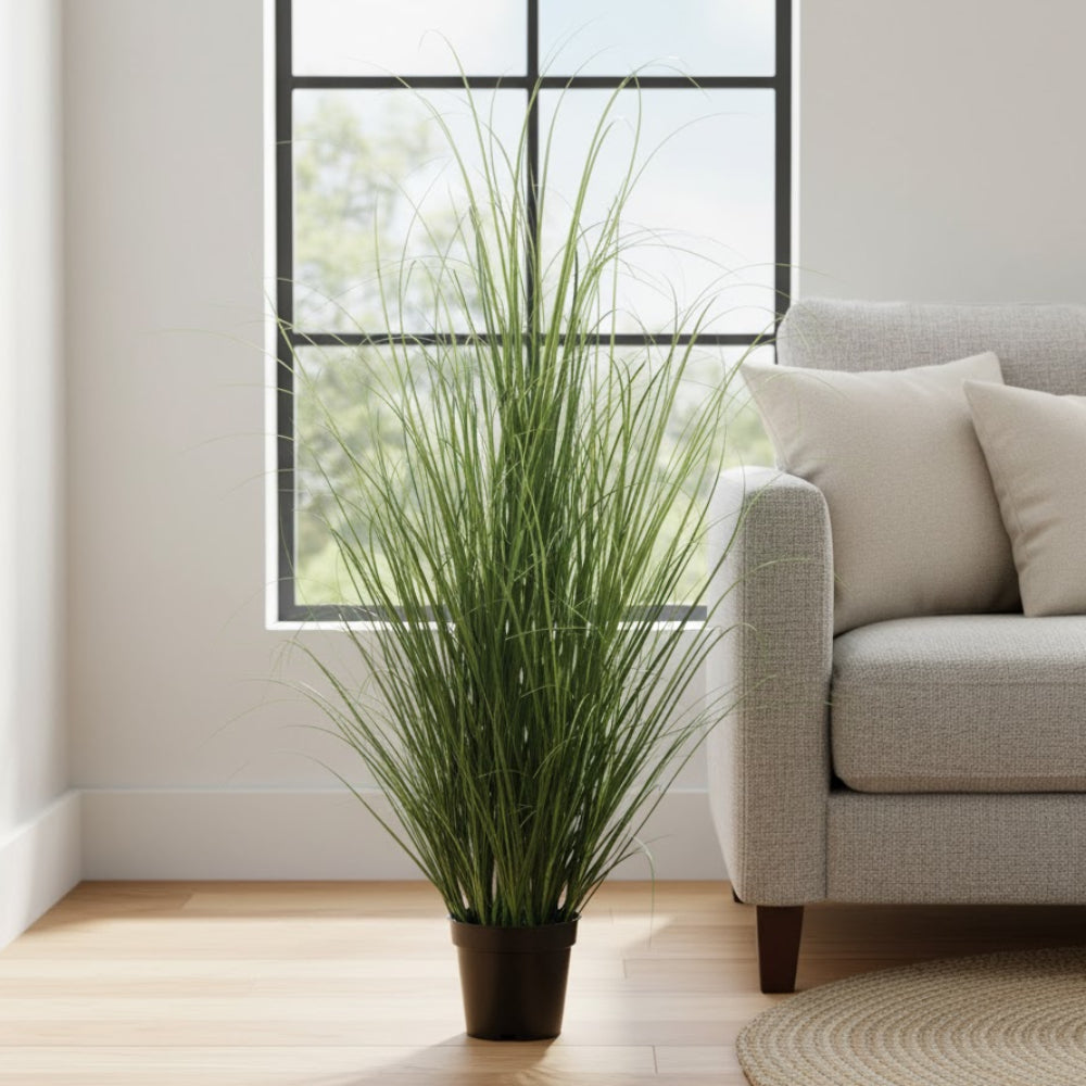 Allstate Floral 48" Grass Artificial Plant with Plastic Vase - Green