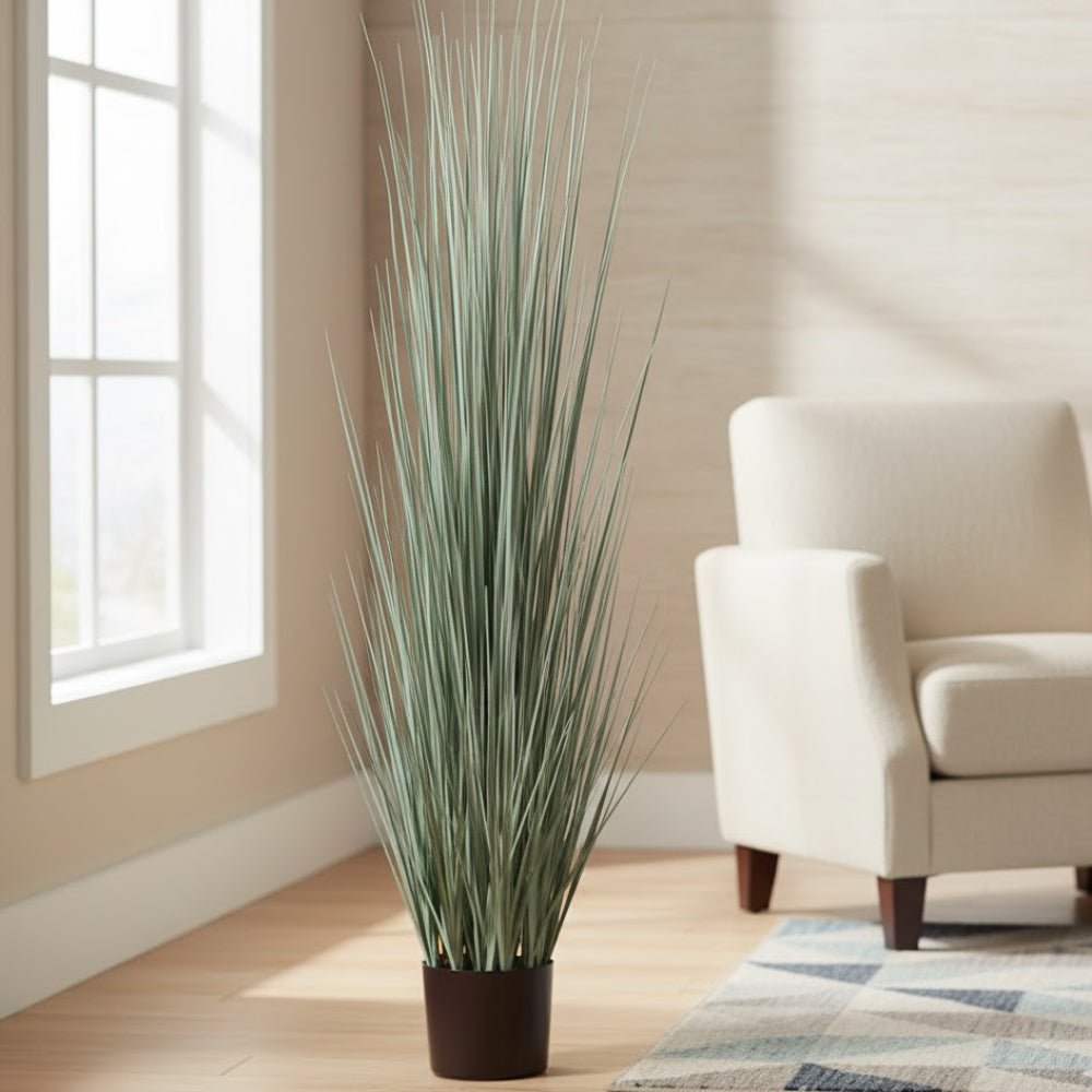 Allstate Floral 48" Grass Artificial Plant with Plastic Vase - Green/Gray