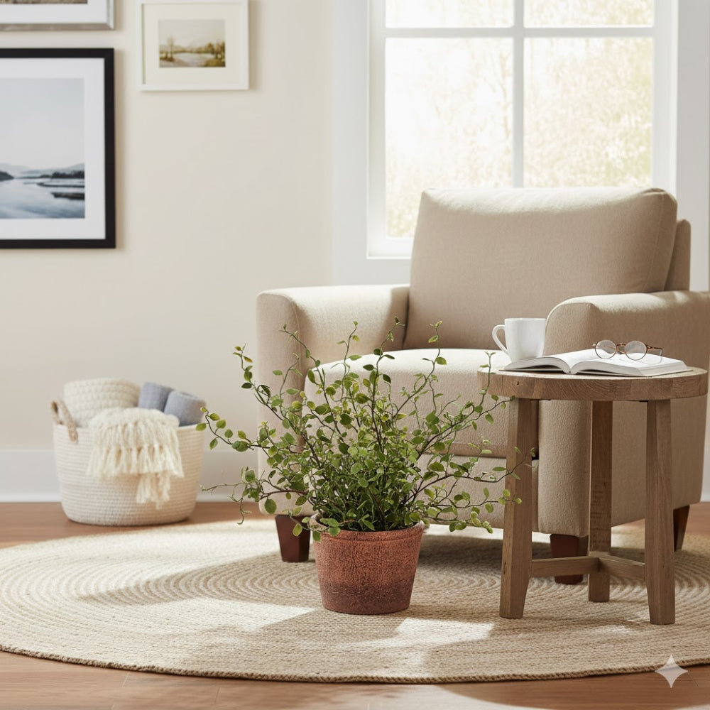 Allstate Floral 10.5" Muehlenbeckia Plant with Papie Mache Pot - Green