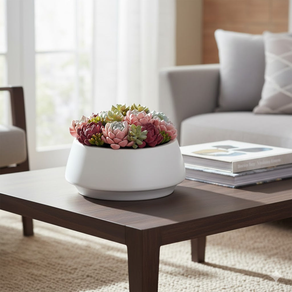 Allstate Floral 6.25" Succulent Garden Artificial Plant with Ceramic Pot