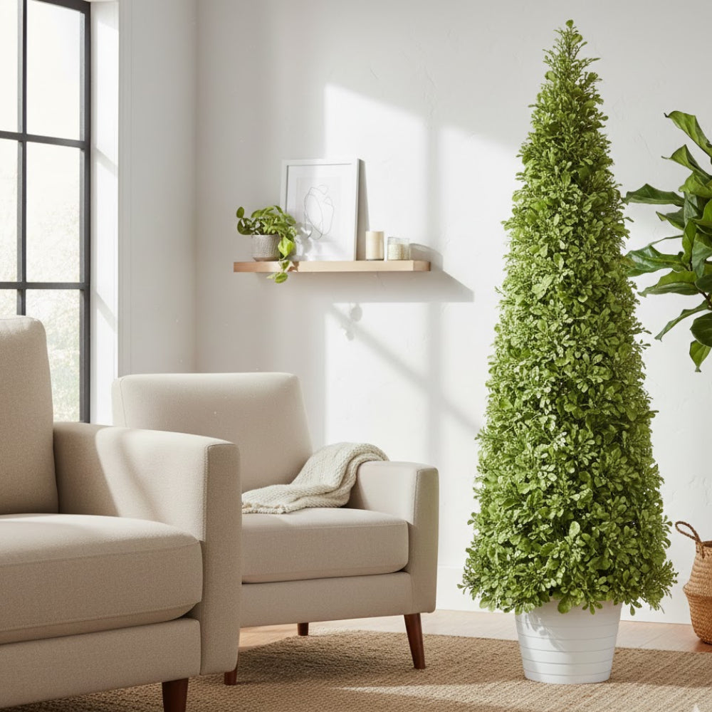 Allstate Floral 27" Boxwood Cone-Shaped Artificial Topiary - Green