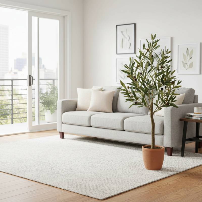 Allstate Floral 36" Olive Tree with Cement Pot - Green