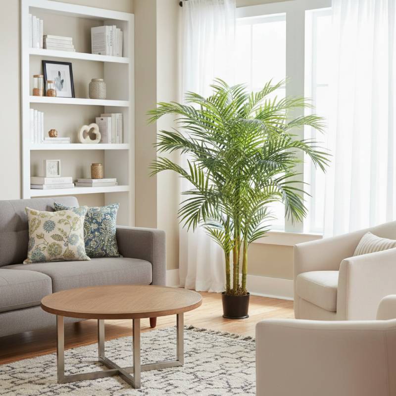 Allstate Floral 72" Tropical Areca Palm Tree with Plastic Pot - Green