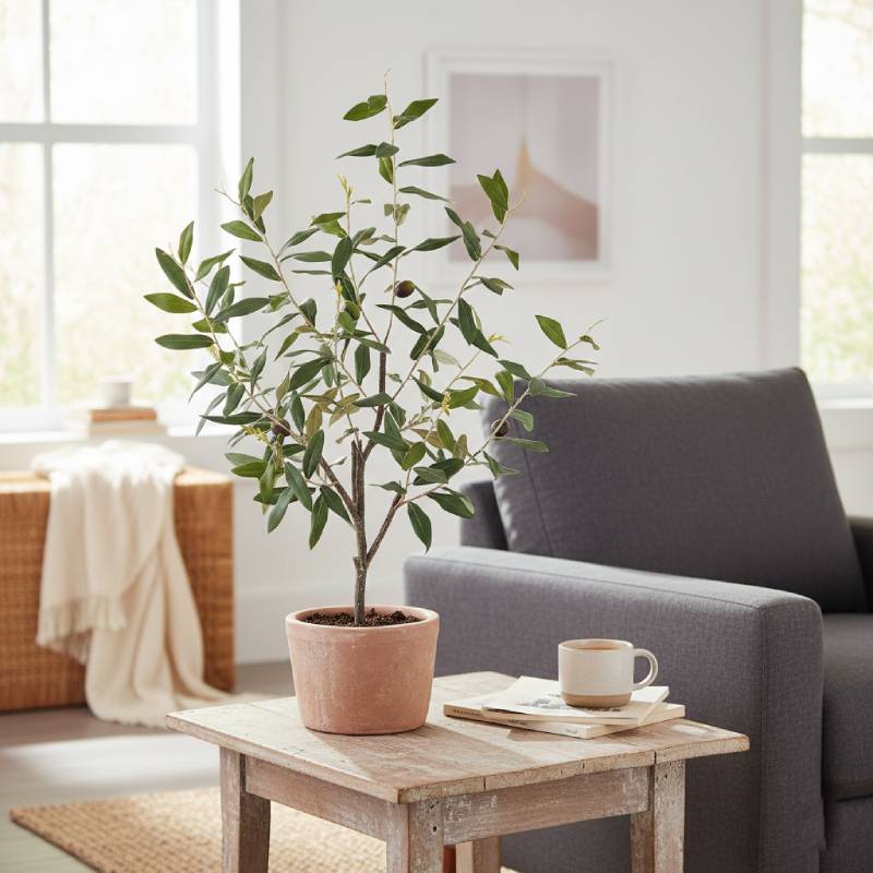 Allstate Floral Olive Tree With Clay Pot - Green