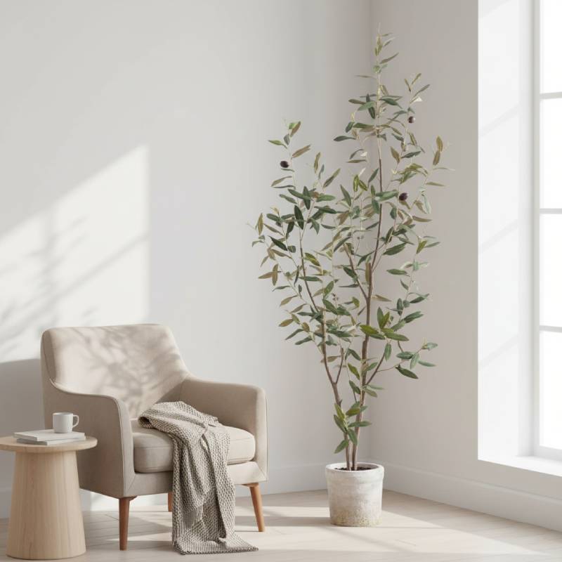 Allstate Floral Olive And Berry Tree With Clay Pot - Green