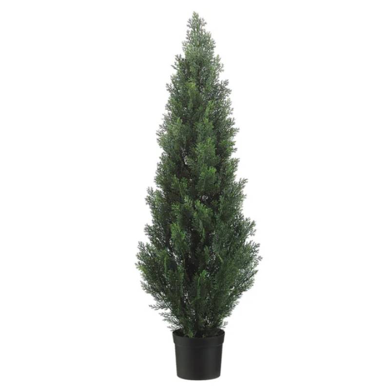 Allstate Floral 48" Cedar Cone Shaped Artificial Topiary Tree with Pot - Green