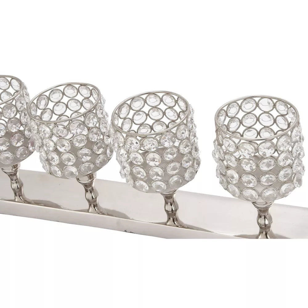 Decor Mache Glam Five Light Votive Candle Holder - Clear