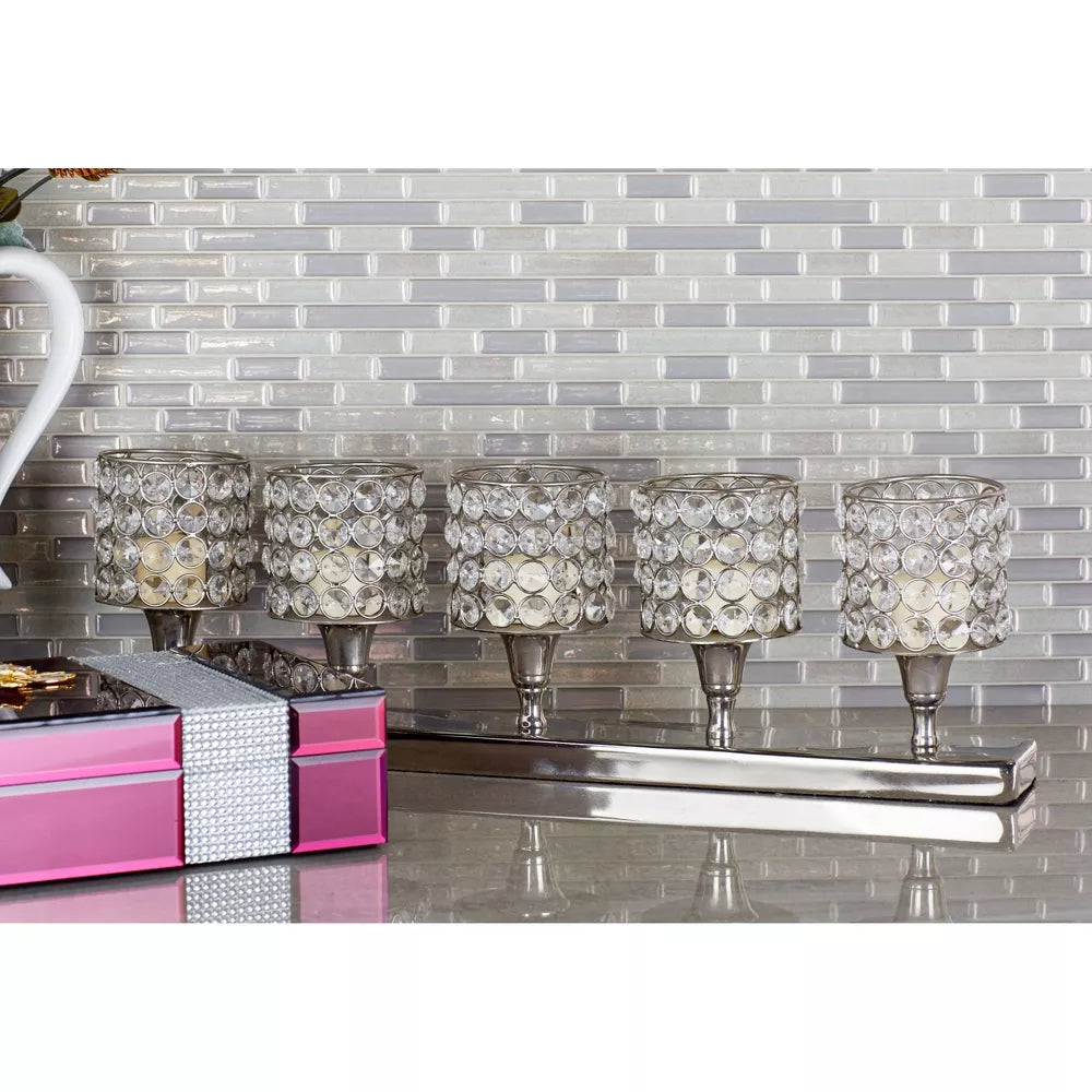 Decor Mache Glam Five Light Votive Candle Holder - Clear