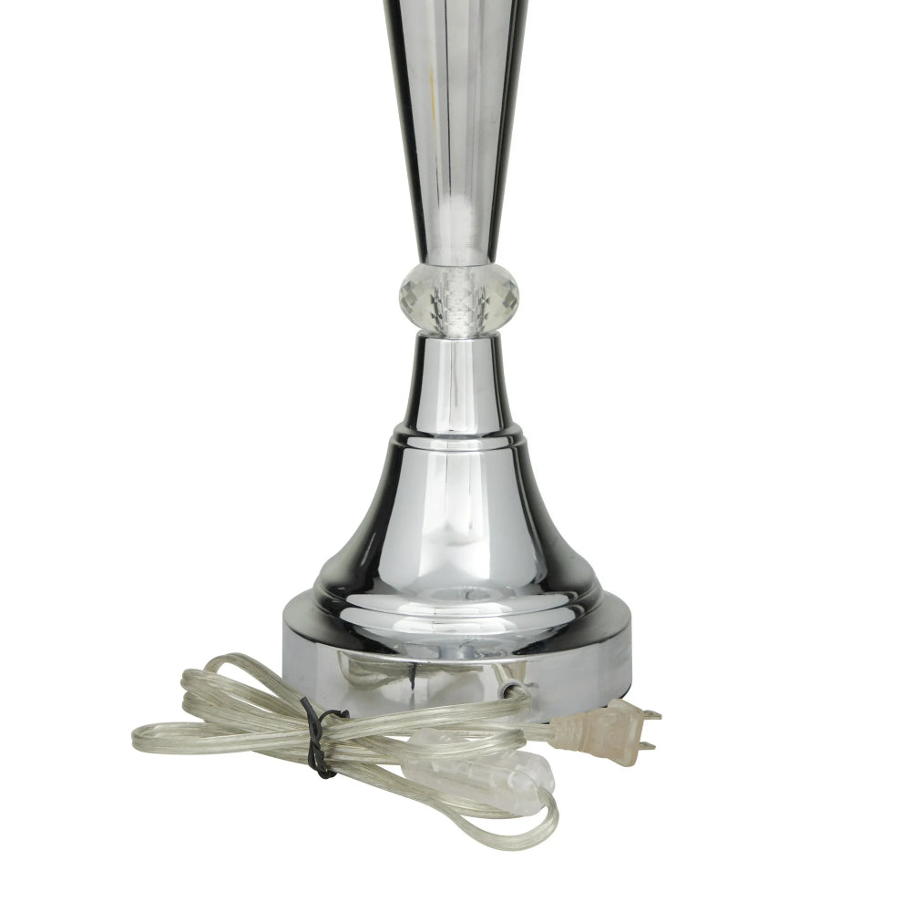 Decor Mache 31" Table Lamp with Fabric Shade - White/Silver