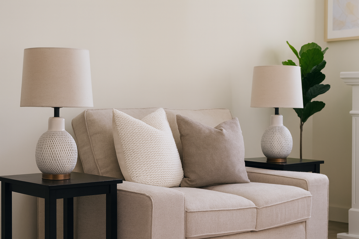 Sagebrook Home Ceramic 17" Table Lamp (Set of 2) - White