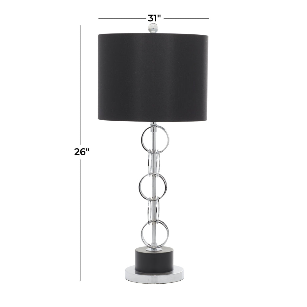Decor Mache 30" Table Lamp with Circular Links - Black