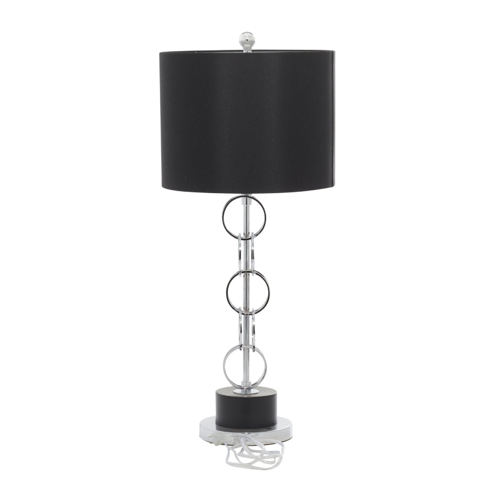 Decor Mache 30" Table Lamp with Circular Links - Black
