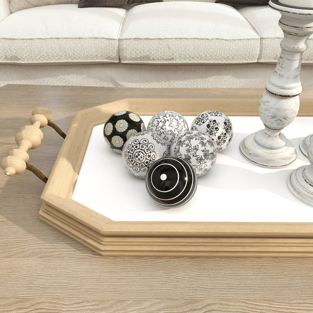 Decor Mache Glossy Decorative Orb (Set of 6)