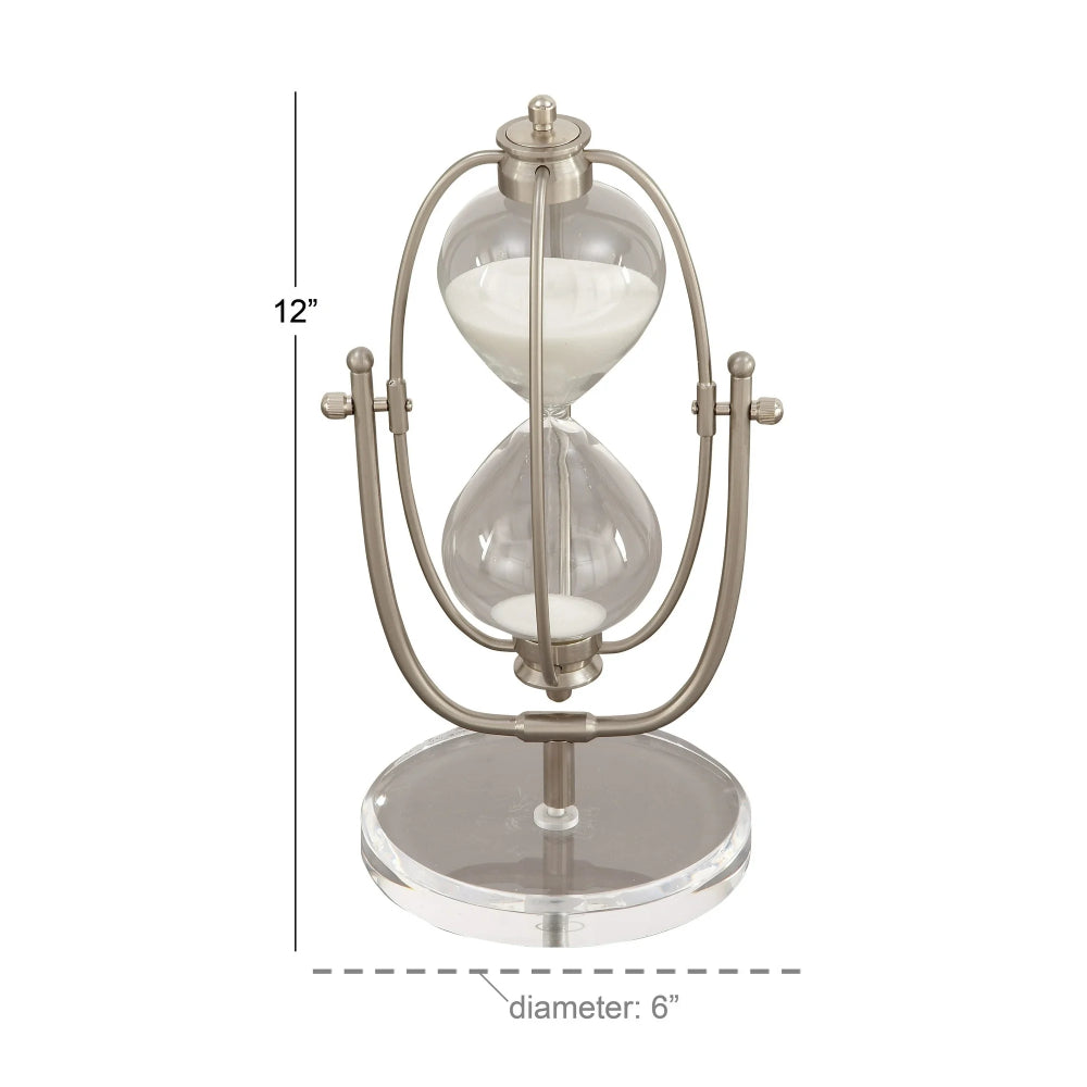 Decor Mache 12" Glam Sand Timer - Silver