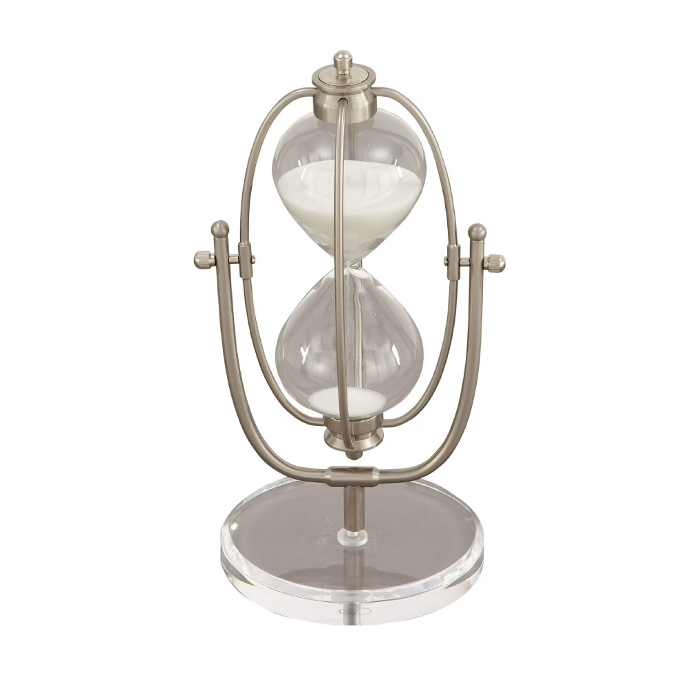 Decor Mache 12" Glam Sand Timer - Silver
