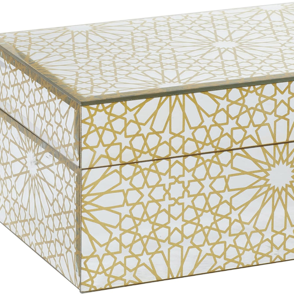 Decor Mache Glam Hinged Lid Jewelry Box (Set of 2) - Gold