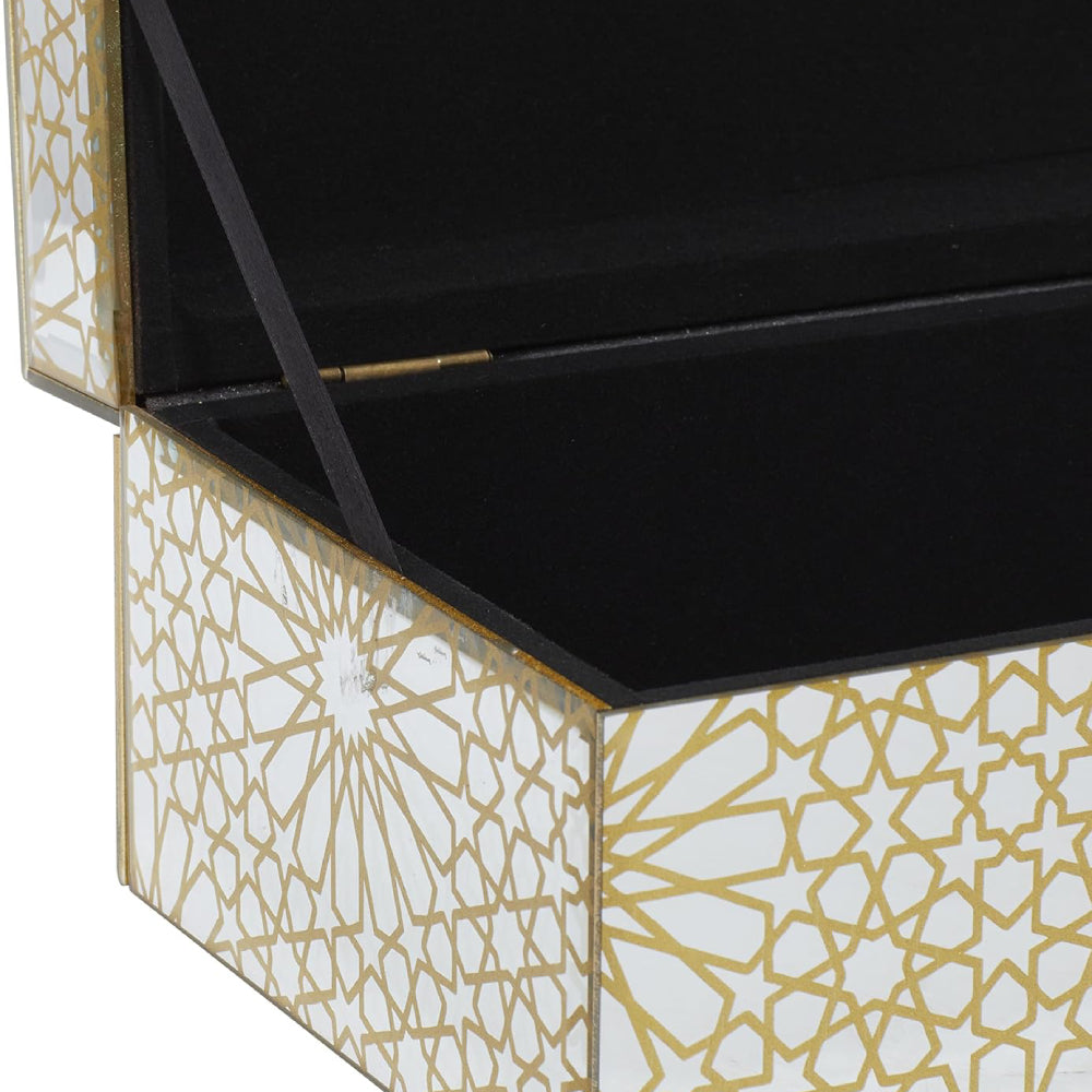 Decor Mache Glam Hinged Lid Jewelry Box (Set of 2) - Gold